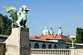 VIEW OF DRAGON BRIDGE, LJUBLJANA, SLOVENIA