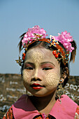 Leaf face girl, Mandalay, Burma