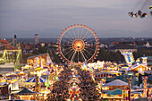 Oktoberfest, view over Theresienwiese, Munich, Bavaria, Germany
