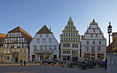 Fachwerkhäuser am Marktplatz, Bad Salzuflen, Nordrhein-Westfalen, Deutschland