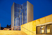Abendstimmung, Museum  Abteiberg, Architekt Hans Hollein, Mönchengladbach, Nordrhein-Westfalen, Deutschland, Europa