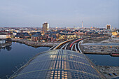 Blick vom Hauptbahnhof über Berlin, Deutschland