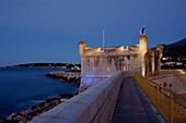 The fort at night, Menton, Cote d'Azur, France