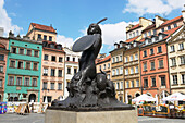 Old Town Square with mermaid statue, Warsaw, Poland