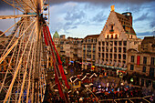 Grande-Place with ferris wheel and Christmas Market, Lille, Nord pas de Calais, France