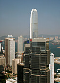 Cityscape of office towers with the New Territories in background, Hong Kong Island, Hong Kong, China