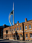 The Old Customs House with Spinnaker Tower in background, Portsmouth, Hampshire, UK, England