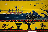 Murals on building, Koror, Palau, Micronesia