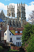York Minster from the City Walls, York, Yorkshire, UK, England