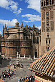 Plaza Virgen de los Reyes and the Cathedral, Seville, Andalucia, Spain