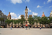 Plaza Ayuntamiento, the town hall, Valencia, Valencia Region, Spain