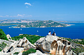 View over sea to La Maddalena, Capo d'Orso, Sardinia, Italy