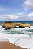 London Bridge rock formation in sea, Great Ocean Road, Victoria, Australia
