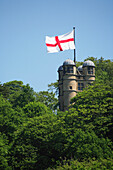 View of Watchtower, Chatsworth House, Derbyshire, UK, England