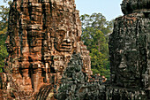 Angkor Thom, stone head carvings at the Bayon Temple, Siem Reap, near, Cambodia