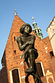 Scholar Fountain in Mariacki Square, Krakow, Poland