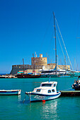 Mandraki Harbour with St Nicholas Fort, Rhodes Town, Rhodes Island, Greek Islands