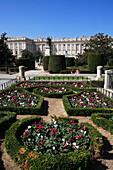 Palacio Real and gardens in Plaza de Oriente, Madrid, Spain