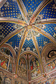Cathedral interior, ceiling decor of Puerta del Perdon, Toledo, Castilla-La Mancha, Spain
