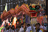 Chinese New Year, dragon dance, London, UK, England