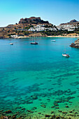 St Pauls Bay, the harbour, Lindos, Rhodes Island, Greek Islands
