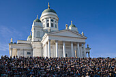 Lutheran Cathedral with concert audience outside, Helsinki, Finland