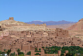 View over the kasbah, Ait Benhaddou, Atlas Mountains, Morocco
