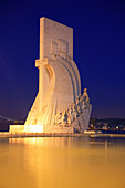 Monument to the Discoveries at night, Lisbon, Estremadura, Portugal