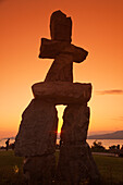 Inushuk Steinmonument, Symbol für olympische  English Bay, Westend, Vancouver, Kanada, Britisch Kolumbien, Nordamerika