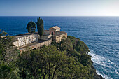 Cemetery on the coast, Manarola, Cinque Terre, La Spezia, Liguria, Italian Riviera, Italy, Europe