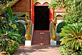 Eingang zum Wihan, Wat Phra Kaeo, Chiang Rai, Goldenes Dreieck, Thailand, Asien