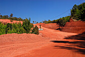 Road constrution, red clay, Nan, Doi Phu Kha, Thailand, Asia