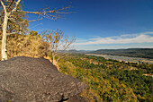 Rock cliffs Pha Taem am Mekong, Province Ubon Ratchathani, Thailand, Asia