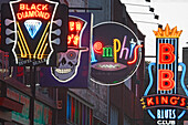 Blues clubs on Beale Street, Memphis, Tennessee, USA