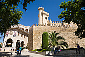 The palace Palau de l'Almudaina in the sunligtht, Palma, Mallorca, Spain, Europe