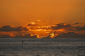 Sunset from Puerto de Tazacorte, Atlantic ocean, La Palma, Canary Islands, Spain, Europe