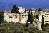Holy Monastery of Great Lavra, Megiste Lavra, built in 963 by St  Athanasios, Athos Peninsula, Mount Athos, Chalkidiki, Greece