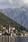 Perast, old town, St Nicholas Church, Kotor Bay, Montenegro