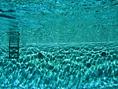 underwater shot of a swimming pool.