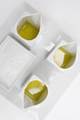 Assortment of Extra Virgin Olive Oils and Sea Salt
