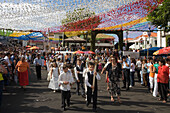 Procession at a religious festival honoring a patron saint, Ponta Delgada, Madeira, Portugal