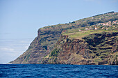 Coastal landscape and view of the town, Calheta, Madeira, Portugal