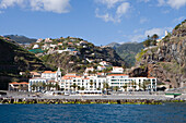 Sea view of town, Ponta do Sol, Madeira, Portugal