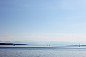 Seegelboote auf dem Starnberger See, Possenhofen, Pöcking, Bayern, Deutschland