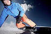 Snowboarder auf der Piste, Kappl, Tiro, Österreich