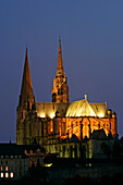 Chartres Cathedral Seen At Night, Eure-Et-Loir (28), France