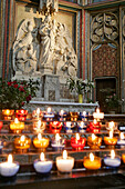 Candles In Front Of The Statue Of The Virgin, Saint-Etienne Cathedral, Toulouse, Haute-Garonne (31), France