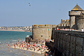 The Eventail Beach At The Foot Of The Bidouane Tower, Saint-Malo, Ille-Et-Vilaine (35), France