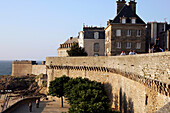Promenade On The Ramparts In The Old Town, Saint-Malo, Ille-Et-Vilaine (35), France