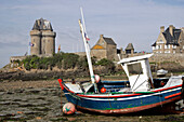 Boats In Front Of The Solidor Tower, Solidor Cove, Aleth, Saint-Malo, Ille-Et-Vilaine (35), France